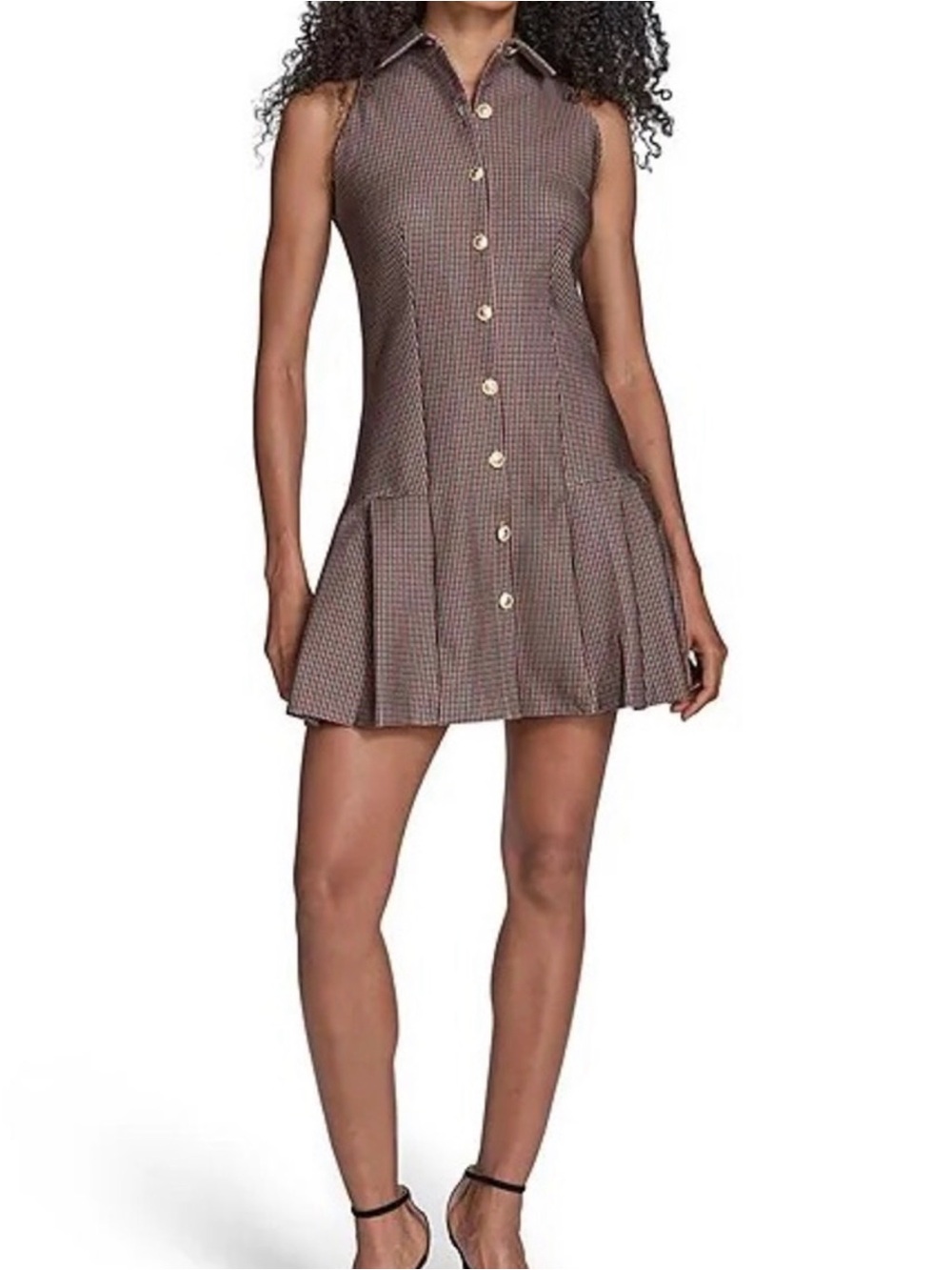 BCBG Plaid Button Down Pleated Dress size 2